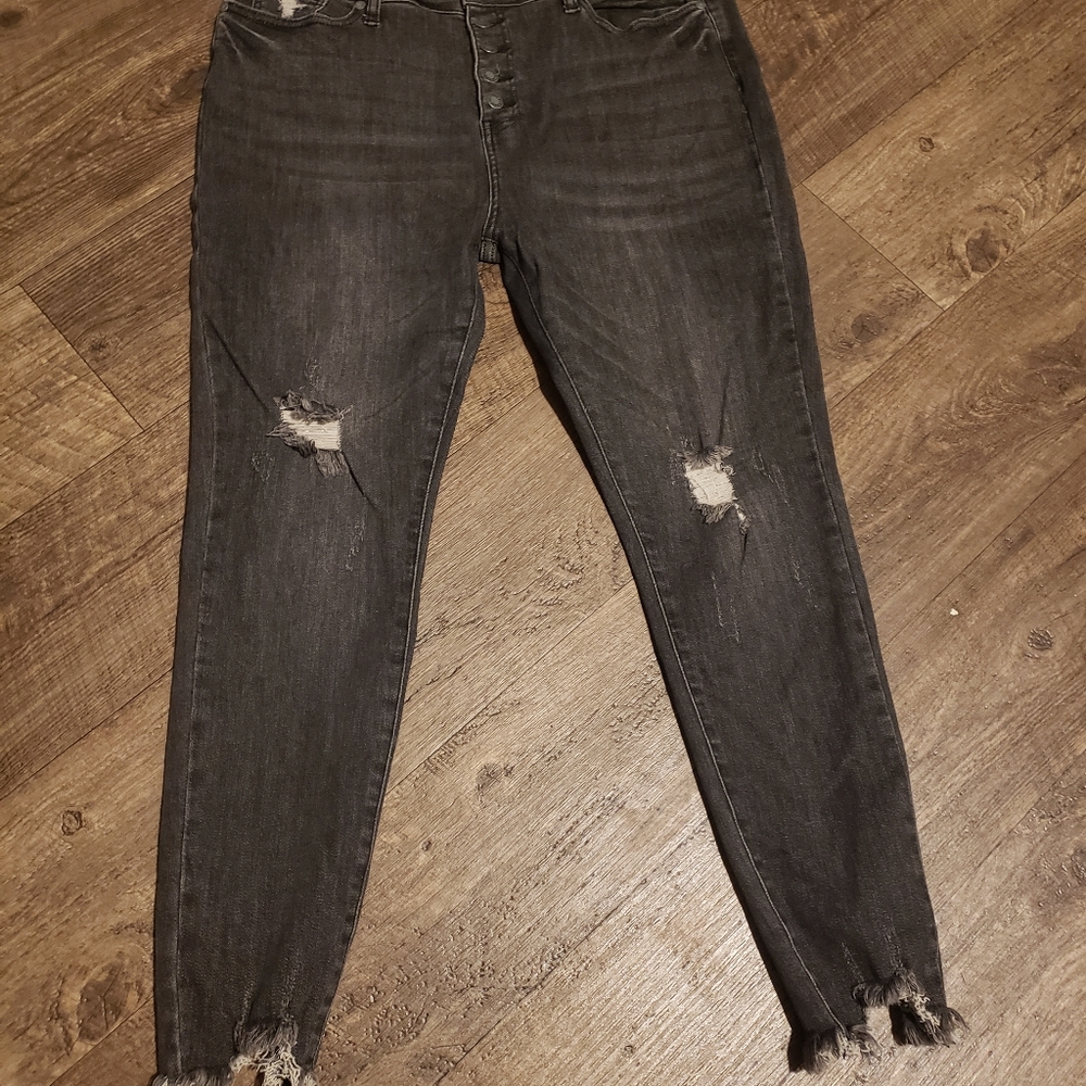 Dark grey distressed size 15 Judy blue jeans
